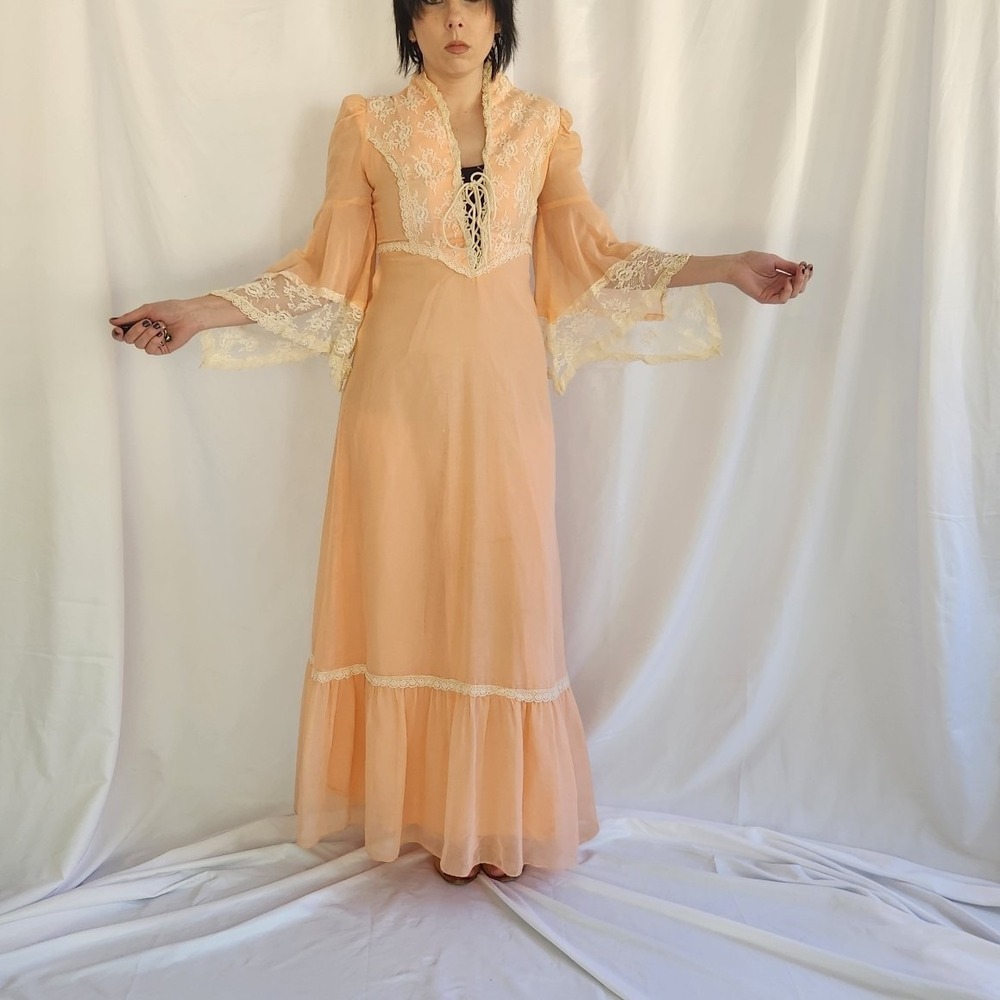 70s‎ Pink Home Made Prairie Dress